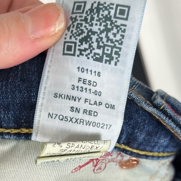 NWT True Religion Bartack Skinny Jean With Flap - Picture 11 of 12